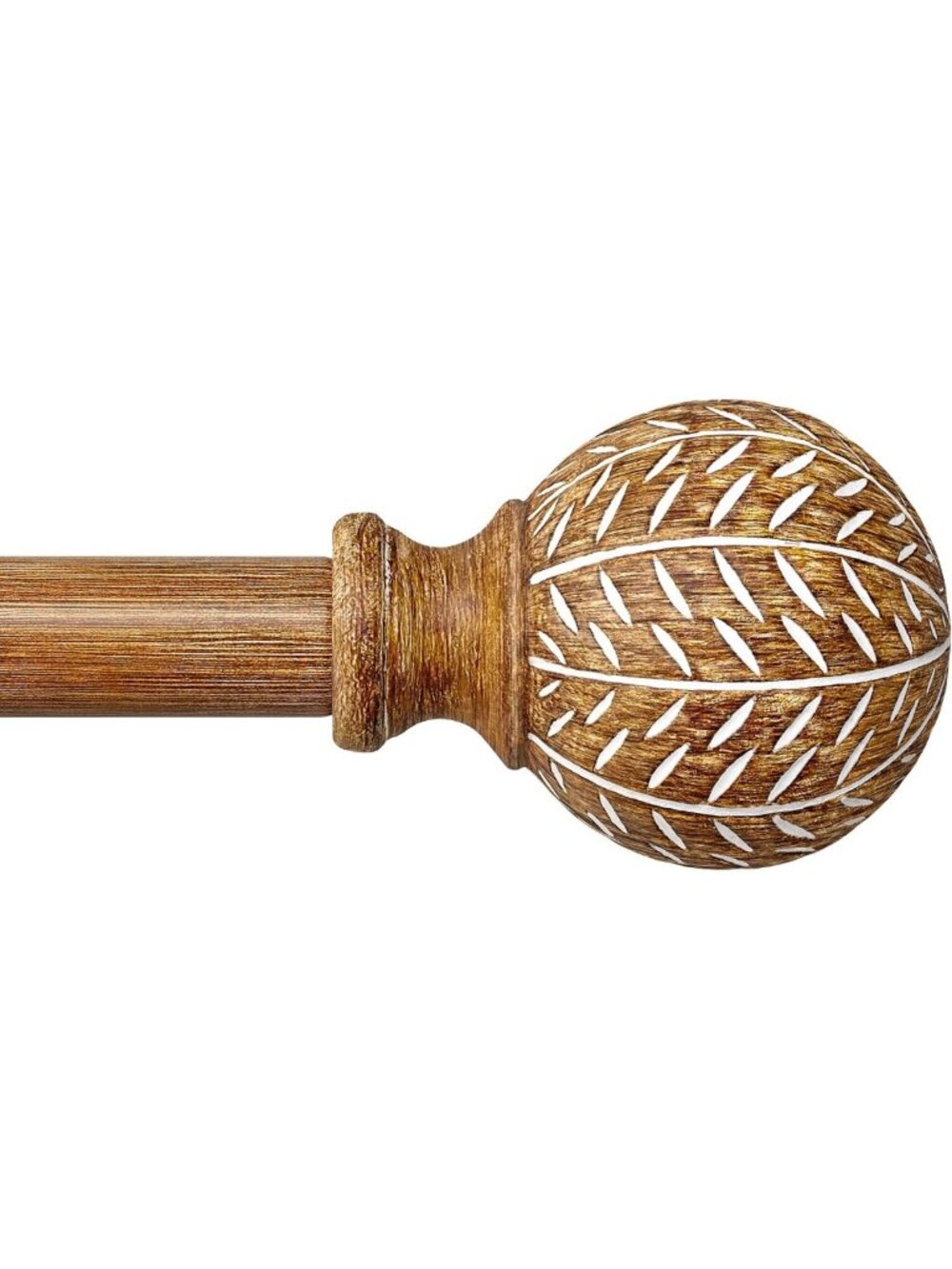 Wood Curtain Rods for Windows 48 to 84 Inch,1'' Diameter Drapery Rods with